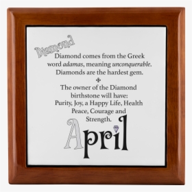 April Birthstone Jewelry Box"  Class= - Picture Frame, HD Png Download, Free Download