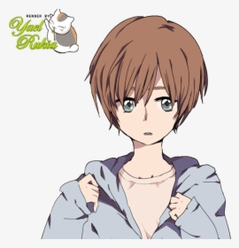 Brown Hair Hoodie Anime Boy, HD Png Download, Free Download