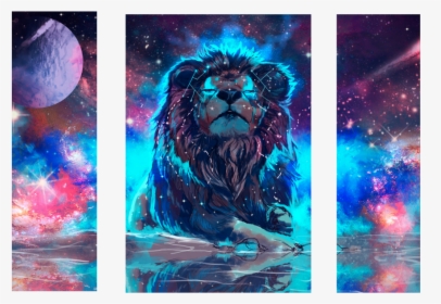 #galaxy #leão #galáxias #galáxia #lion - Lion Wallpaper Hd, HD Png Download, Free Download