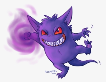 Gengar Used Shadow Punch By Kosmotiel - Cartoon, HD Png Download, Free Download
