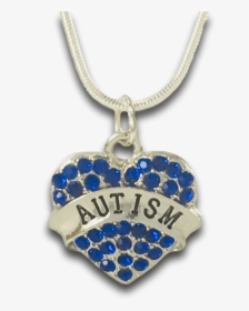 Autism Awareness Crystal Heart Necklace, Autism, The - Locket, HD Png Download, Free Download