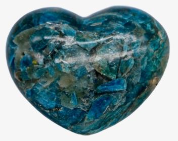 Blue Apatite Heart Heart Stone - Crystal, HD Png Download, Free Download