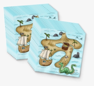 Pirate Treasure Map Birthday Party Tableware Kit For - Cartoon, HD Png Download, Free Download