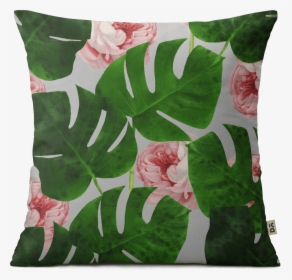 Dailyobjects Monstera And Rose Pattern - Cushion, HD Png Download, Free Download