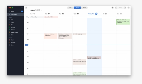 Weekly View Calendar View By Spark On Macos From Uigarage - 2 Week View Macos Calendar, HD Png Download, Free Download
