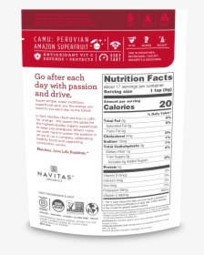 Navitas Organic Cacao Nibs Nutrition Facts, HD Png Download, Free Download