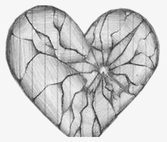 Drawn Broken Heart Draw Heart - Broken Heart Drawings Transparent, HD Png Download, Free Download