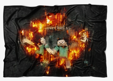 Minecraft Fleece Blanket Minecraft Love Fury Black - Night, HD Png Download, Free Download