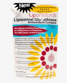Lipo Naturals Liposomal Glutathione Antioxidant Complex - Lipo Naturals Liposomal Vitamin C, HD Png Download, Free Download