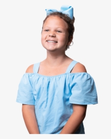 Young Girl Smiling, Blue Outfit, Blue Bow, Braces, - Girl, HD Png Download, Free Download