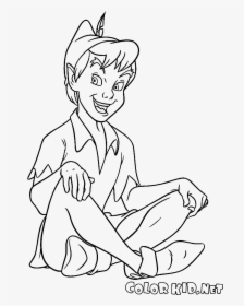 Peter Pan Peter And Wendy Wendy Darling Tinker Bell - Peter Pan Line Drawing, HD Png Download, Free Download