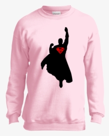 Superman Youth Crewneck Sweatshirt - Superman Black And White Png, Transparent Png, Free Download