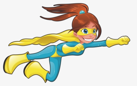 Flying Super Hero Cartoon, HD Png Download, Free Download