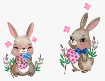 Transparent Bunny Vector Png - Rabbit Carton Water Paint, Png Download, Free Download
