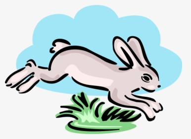 Vector Illustration Of Small Mammal Rabbit Hopping, HD Png Download, Free Download