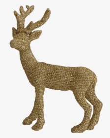 Gold Reindeer Transparent Background - Christmas Reindeer Decoration Transparent, HD Png Download, Free Download