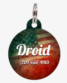 Vintage American Flag Patriotic Dog Id Tag For Pets"  - Pet Tag, HD Png Download, Free Download