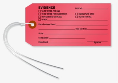 Red Evidence Identification Tag - Evidence Identification Tag, HD Png Download, Free Download