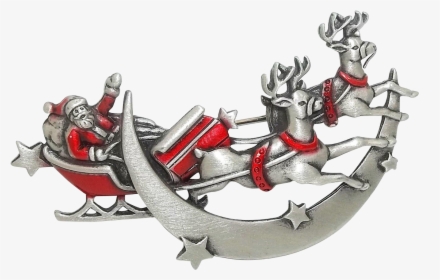 Santa Sleigh Reindeer - Cartoon, HD Png Download, Free Download