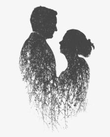 Silhouette Couple Multiple Exposure Png Image High - Couple Silhouette Png, Transparent Png, Free Download