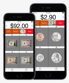 Visual Coin Calculator Running On An Iphone 6 And 6 - Money Change Calculator, HD Png Download, Free Download