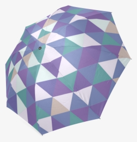 Purple Green Beige Abstract Triangles Foldable Umbrella - Envelope, HD Png Download, Free Download