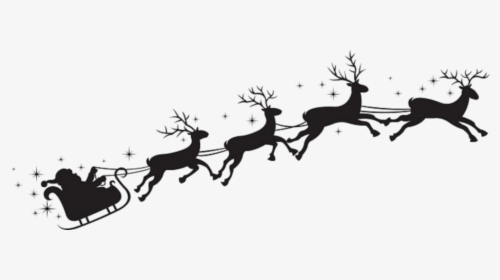 Transparent Santa Claus Sleigh Png - Santa And Sleigh Silhouette Clipart, Png Download, Free Download