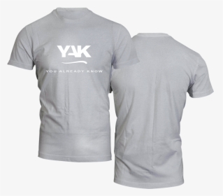 Yak Stylish Short Sleeve T Shirt 3 Sport Gray Front - Gray T Shirt Front Back, HD Png Download, Free Download