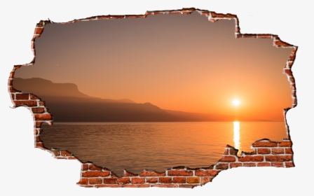 Zapwalls Decals Bright Orange Sunset Coast Breaking - Wall Breaking Png, Transparent Png, Free Download