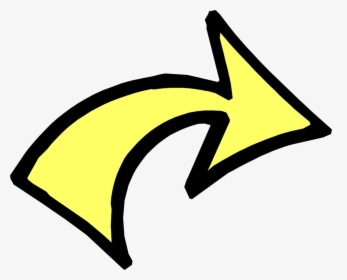 Transparent Curved Arrow Clip Art - Transparent Background Yellow Arrow Png, Png Download, Free Download