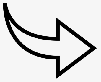 Curved Arrow Outline Icon Download Vector - Curved White Arrow Png, Transparent Png, Free Download