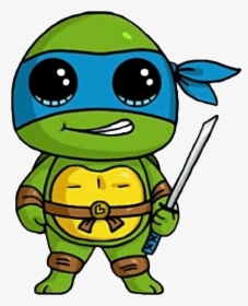 Ninja Turtles Clipart Kawaii - Cute Ninja Turtle Drawing, HD Png Download, Free Download
