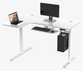 Eureka Standing Desks L Shape Left White - Computer Desk, HD Png Download, Free Download