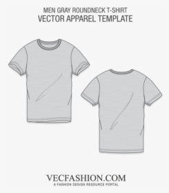 Clip Art Gray T Shirt Template - Round Neck T Shirt Template, HD Png Download, Free Download