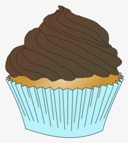 Blue, Chocolate, Cupcake, Dessert, Frosting - Vanilla Cupcake With Red Frosting, HD Png Download, Free Download