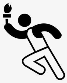 Torch Runner Svg Png Icon Free Download - Olympic Torch Clipart Black And White, Transparent Png, Free Download