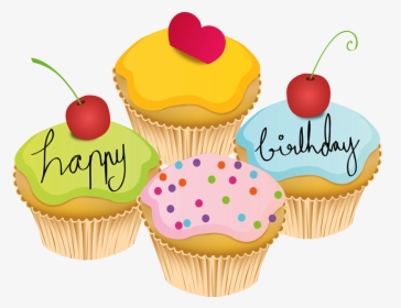 Cupcake Vector Graphics Birthday Illustration - Happy Birthday Cartoon Cupcakes, HD Png Download, Free Download
