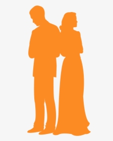 Man And Woman Back To Back Silhouette, HD Png Download, Free Download