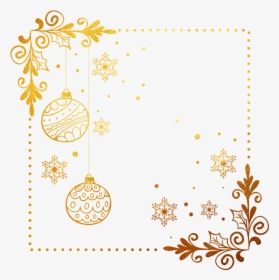 Christmas Background Frame Golden Png Images - Gold Design Christmas Background, Transparent Png, Free Download