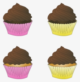 Chocolate, Cupcake, Cupcakes, Dessert, Frosting, Sweet - Simple Chocolate Cupcake Cartoon, HD Png Download, Free Download