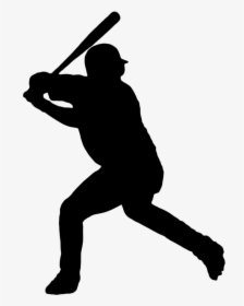 Silhouette Clip Art Baseball Softball Portable Network - Baseball Player Black And White, HD Png Download, Free Download