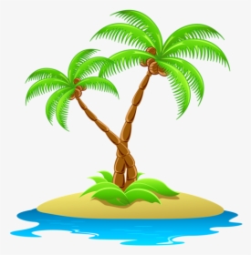 Beach Coconut Tree Png - Palm Tree Island Clip Art, Transparent Png, Free Download