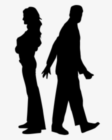 Silueta En Negro, De Una Mujer Y Un Hombre De Espaldas - Man And Woman Arguing Silhouette, HD Png Download, Free Download