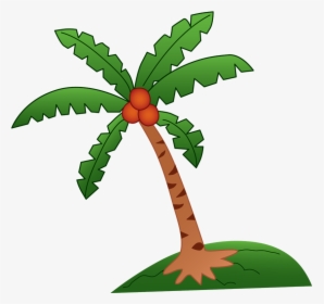 Green Flower Clip Art - Coconut Tree Clipart, HD Png Download, Free Download