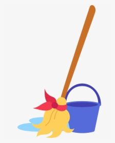 Mop And Bucket Vector - Mop And Bucket Cartoon, HD Png Download, Free Download