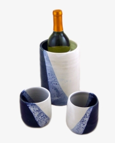 Stemless Stoneware Wine Glasses And Wine Chiller - Pottery Wine Glass, HD Png Download, Free Download