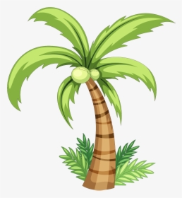 Palm Tree Watercolor Transparent Png Clipart Free Download - Easy Coconut Tree Drawing, Png Download, Free Download
