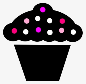 Transparent Black Dots Clipart - Cupcake Clipart Black, HD Png Download, Free Download