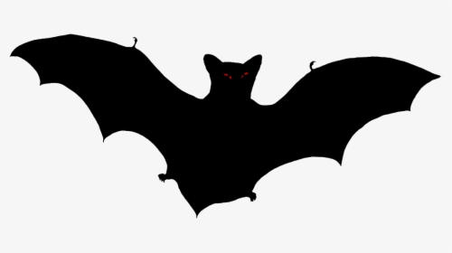 Scary Halloween Bat Silhouette - Clipart Scary Bat Png, Transparent Png, Free Download