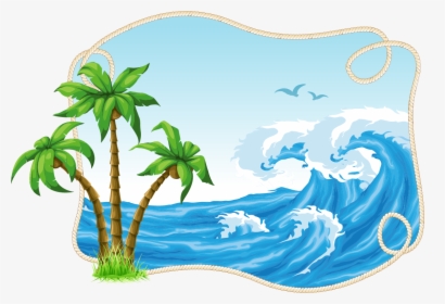 Coconuts Vector Pattern - Island Clipart Transparent Background Palm Tree, HD Png Download, Free Download